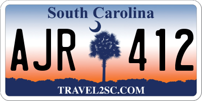 SC license plate AJR412