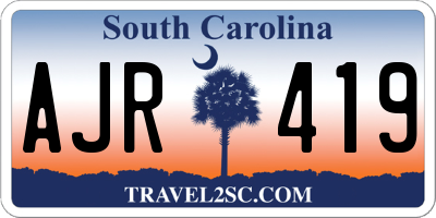 SC license plate AJR419