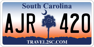 SC license plate AJR420