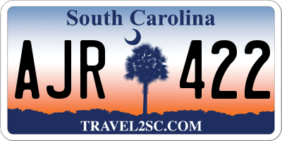 SC license plate AJR422