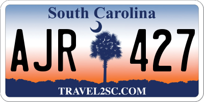 SC license plate AJR427