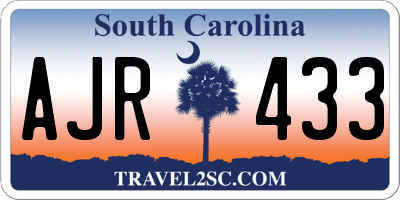 SC license plate AJR433