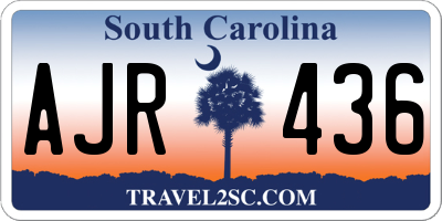 SC license plate AJR436