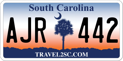 SC license plate AJR442