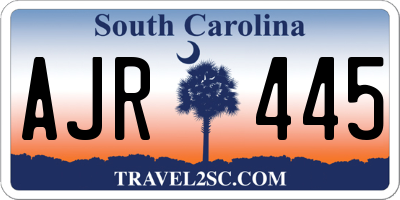 SC license plate AJR445