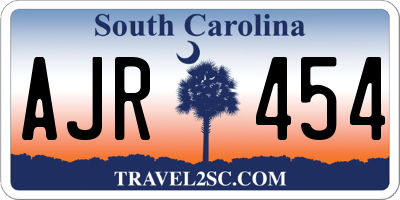 SC license plate AJR454