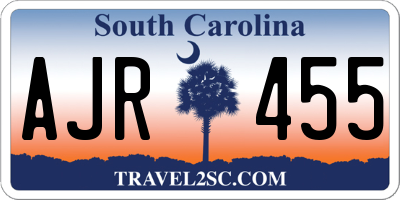 SC license plate AJR455