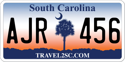SC license plate AJR456