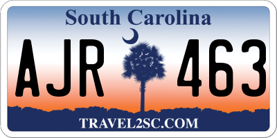 SC license plate AJR463