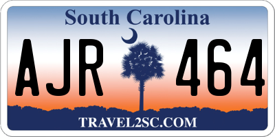 SC license plate AJR464