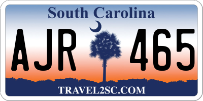 SC license plate AJR465