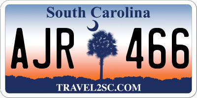 SC license plate AJR466