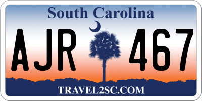 SC license plate AJR467