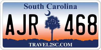 SC license plate AJR468