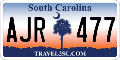 SC license plate AJR477