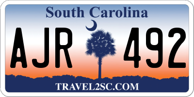 SC license plate AJR492