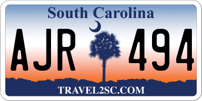 SC license plate AJR494