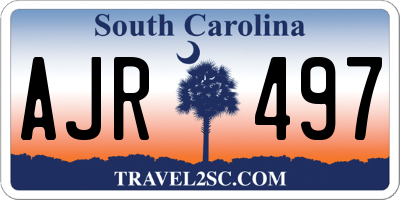 SC license plate AJR497