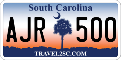 SC license plate AJR500