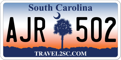 SC license plate AJR502
