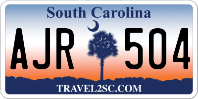 SC license plate AJR504