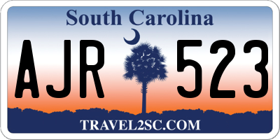 SC license plate AJR523