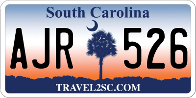 SC license plate AJR526
