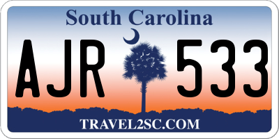 SC license plate AJR533