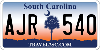 SC license plate AJR540