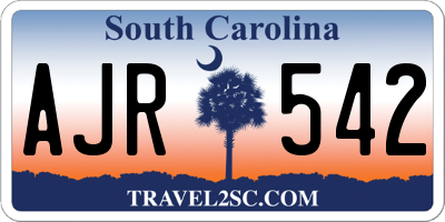 SC license plate AJR542