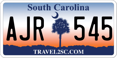 SC license plate AJR545