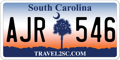 SC license plate AJR546