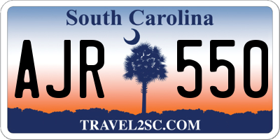 SC license plate AJR550