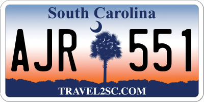 SC license plate AJR551