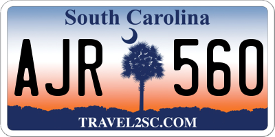 SC license plate AJR560