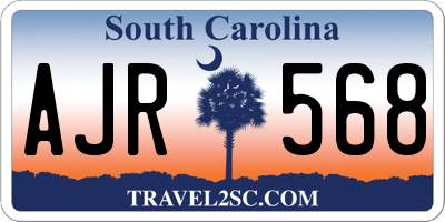 SC license plate AJR568