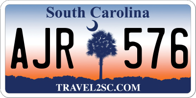 SC license plate AJR576