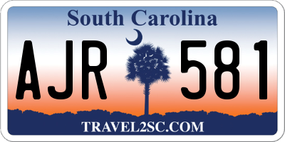 SC license plate AJR581