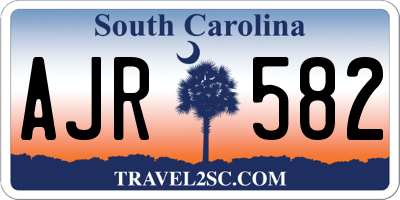 SC license plate AJR582