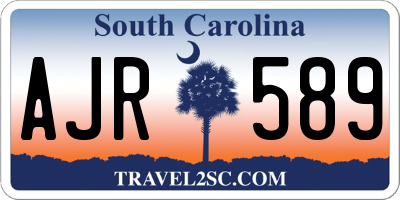 SC license plate AJR589