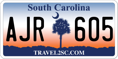 SC license plate AJR605