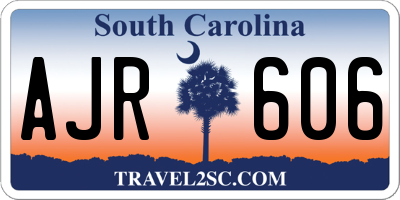 SC license plate AJR606