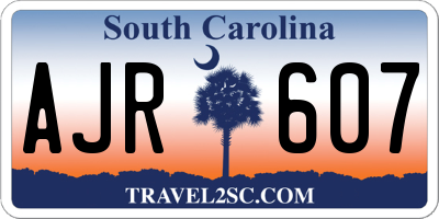 SC license plate AJR607