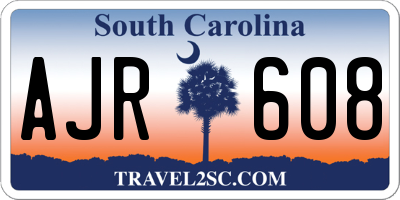 SC license plate AJR608