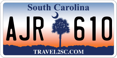 SC license plate AJR610