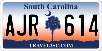 SC license plate AJR614