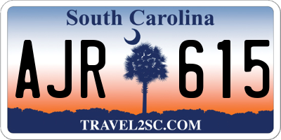 SC license plate AJR615