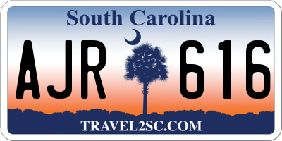 SC license plate AJR616