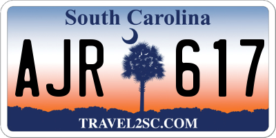 SC license plate AJR617
