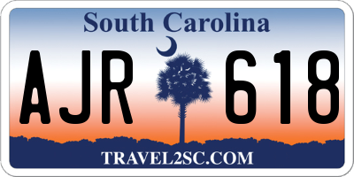 SC license plate AJR618